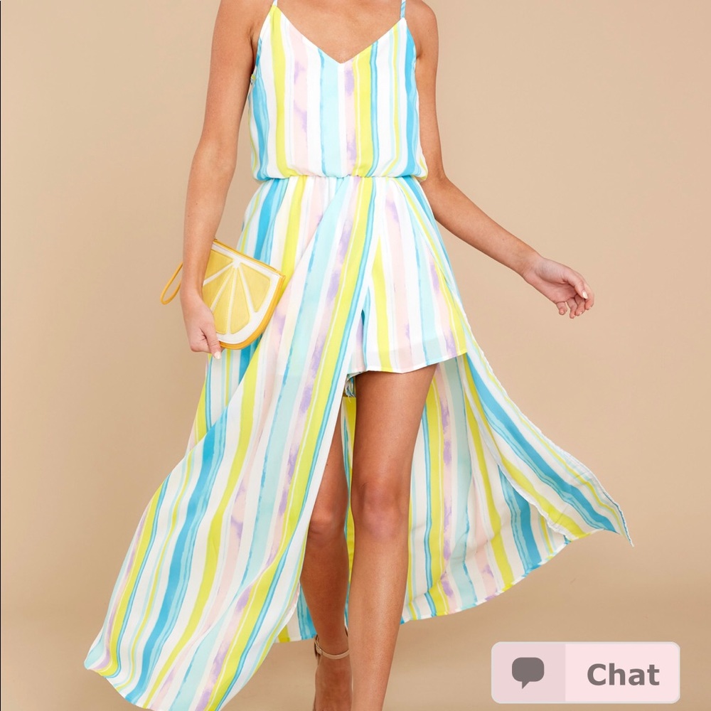 Be Right Back Purple Multi Stripe Romper